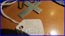 WWII US Army Air Force Pilot Dog Tag Group Sterling Silver Chian Wings Patch Pin