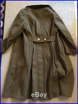 WWII US Army Air Force USAAF WOOL OVERCOAT Trench Coat 36R + Field Shirt PATCHES