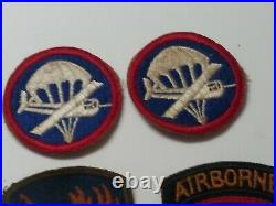 WWII US Army Airborne Paratrooper Glider Patch Lot, 13 Airborne Patch & Bolo Tie