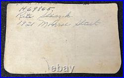 WWII US Army Base ID Card Fort Wayne Service Mens Club Rita Staszak SMC Minute