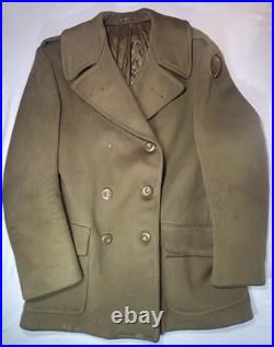 WWII US Army Brooks Mackinaw Coat 24th Infantry Division Patch Wool Jacket