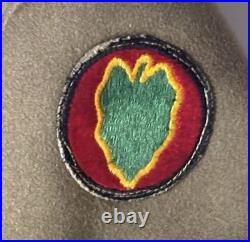 WWII US Army Brooks Mackinaw Coat 24th Infantry Division Patch Wool Jacket