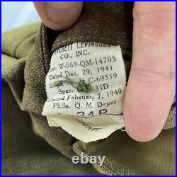 WWII US Army Class A Uniform Patched 2nd Army Dated 1941