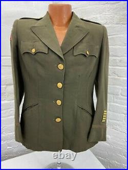 WWII US Army Female Officers Patched Dress Jacket North Africa/1st Armored