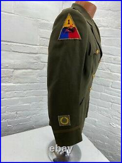 WWII US Army Female Officers Patched Dress Jacket North Africa/1st Armored