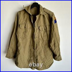 WWII US Army Flannel Shirt Patched 6th Armor Div