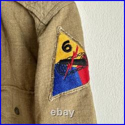 WWII US Army Flannel Shirt Patched 6th Armor Div