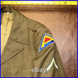 WWII US Army Forces Cut Down Ike Jacket 7th Army Enlisted Class A Patch True Vtg