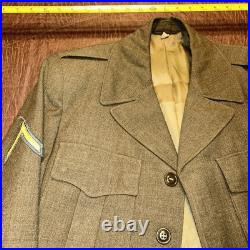 WWII US Army Forces Cut Down Ike Jacket 7th Army Enlisted Class A Patch True Vtg