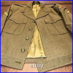 WWII US Army Forces Cut Down Ike Jacket 7th Army Enlisted Class A Patch True Vtg
