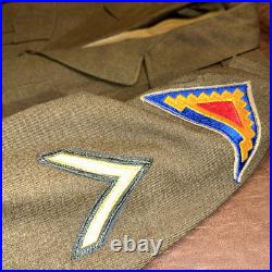 WWII US Army Forces Cut Down Ike Jacket 7th Army Enlisted Class A Patch True Vtg