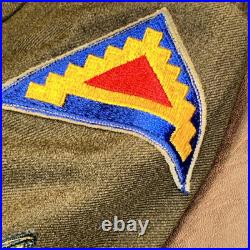 WWII US Army Forces Cut Down Ike Jacket 7th Army Enlisted Class A Patch True Vtg