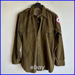 WWII US Army Forward Officer Shirt Patched Middle East Command