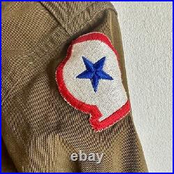 WWII US Army Forward Officer Shirt Patched Middle East Command