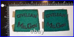 WWII US Army Germany Occ Civilian Military Gov Slip On British Made PAIR Patch