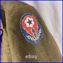 WWII US Army Ike Jacket 1945 Patched ETO