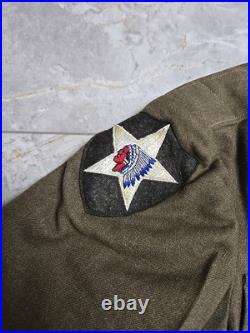 WWII US Army Ike Jacket English Made 2nd Infantry Division Patch 36R Thiele 0216