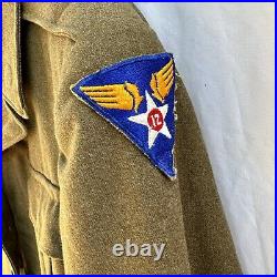 WWII US Army Ike Uniform Patched 12th Div Army Air Corps