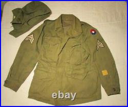 WWII US Army M-1943 Field Jacket (1945 Dated) 9th Infantry Division Patch Hood