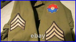 WWII US Army M-1943 Field Jacket (1945 Dated) 9th Infantry Division Patch Hood