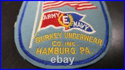 WWII US Army Navy E For Production Patch Efficiency Burkey Underwear Award