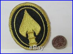 WWII US Army OSS Spear Lemon Yellow Oval FE, Pocket Patch
