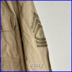 WWII US Army Officer Shirt Patched 17th Airborne Division NCO MSG