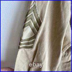 WWII US Army Officer Shirt Patched 17th Airborne Division NCO MSG