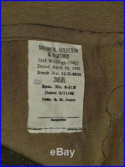 WWII US Army Overcoat with 12th Army Group and SHAEF Patches
