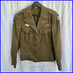 WWII US Army Patched Ike Jacket Uniform Pacific Ocean Area Anti Aircraft