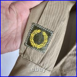 WWII US Army Shirt Criss Cross Stitched Patches Command HQ Named