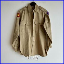 WWII US Army Shirt Patched 10th Mountain 45th Infantry Div Thunderbirds Italy