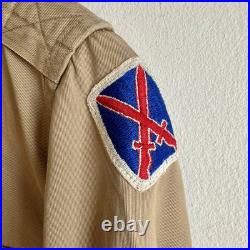 WWII US Army Shirt Patched 10th Mountain 45th Infantry Div Thunderbirds Italy