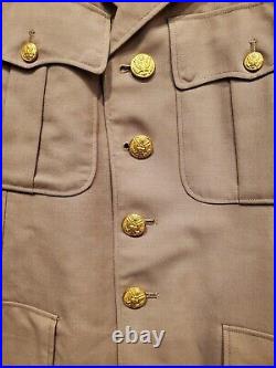 WWII US Army Summer Tropical Coat Jacket Patched 34th Infantry South Carolina
