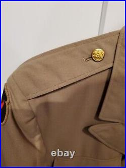 WWII US Army Summer Tropical Coat Jacket Patched 34th Infantry South Carolina
