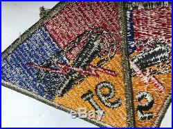 WWII US Army Tank Armored Patch Lot Divisions 1-22 Original Second World War
