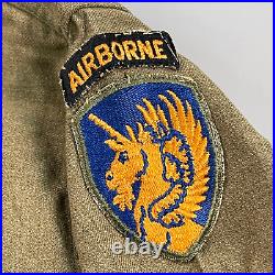 WWII U. S. ARMY 13th AIRBORNE DIVISION Golden Unicorn Patch Button-Down Shirt VIN