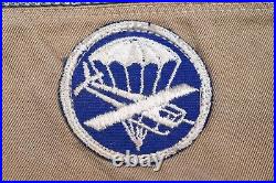 WWII U. S. ARMY AIRBORNE ENLISTED PARA/GLIDER KHAKI OVERSEAS CAP withBLUE PATCH
