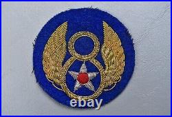 WWII U. S. ARMY AIR CORPS 8th AIR FORCE PATCH BRITISH MADE BULLION