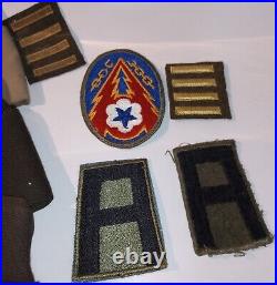 WWII U. S. ARMY Officer Caps Various Patches M1 Garand Pull Through Cleaners