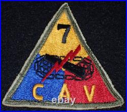 WWII U. S. Army 7th Armored Cavalry Regiment 7 CAV SSI Shoulder Patch, Scarce