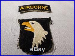 WWII VINTAGE US Army 101st Airborne Paratrooper Patch White Tongue