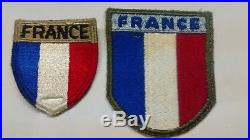 WWII WW2 Original Free French Grouping 2e DB, 1st Army + US Trained Patches