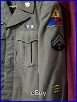 WWII WW2 US Army Ike Jacket with Patches Size 34S