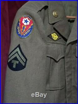 WWII WW2 US Army Ike Jacket with Patches Size 34S