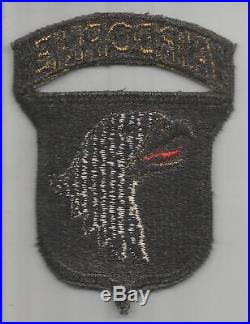 WW 2 US Army 101st Airborne Division Black Back Patch With Attached Tab Inv# K351