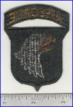 WW 2 US Army 101st Airborne Division Black Back Patch With Attached Tab Inv# W711