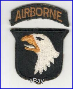 WW 2 US Army 101st Airborne Division White Tongue Patch & Correct Tab Inv# R037