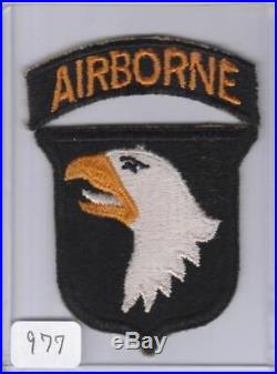 WW 2 US Army 101st Airborne Division White Tongue Patch & Tab Inv# 977