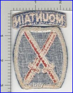 WW 2 US Army 10th Mountain Division Wool Patch & Tab Inv# K4125